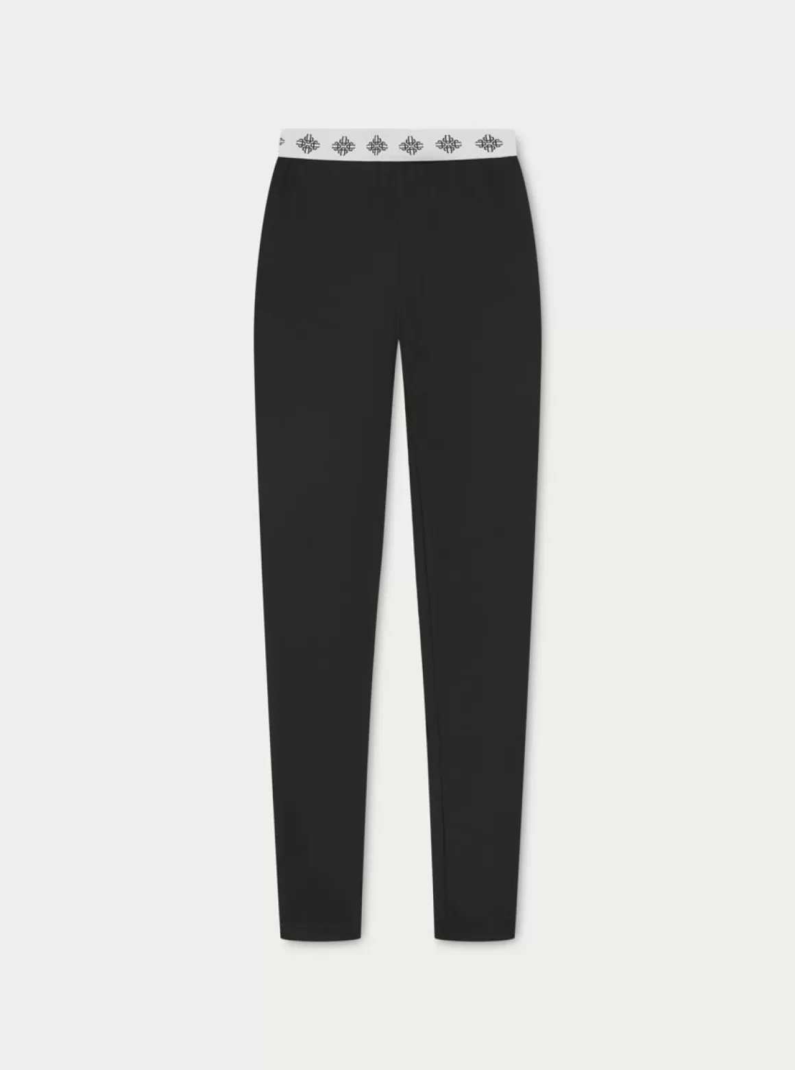 The Couture Club Co Ords & Sets>Branded Waistband Ribbed Leggings Black