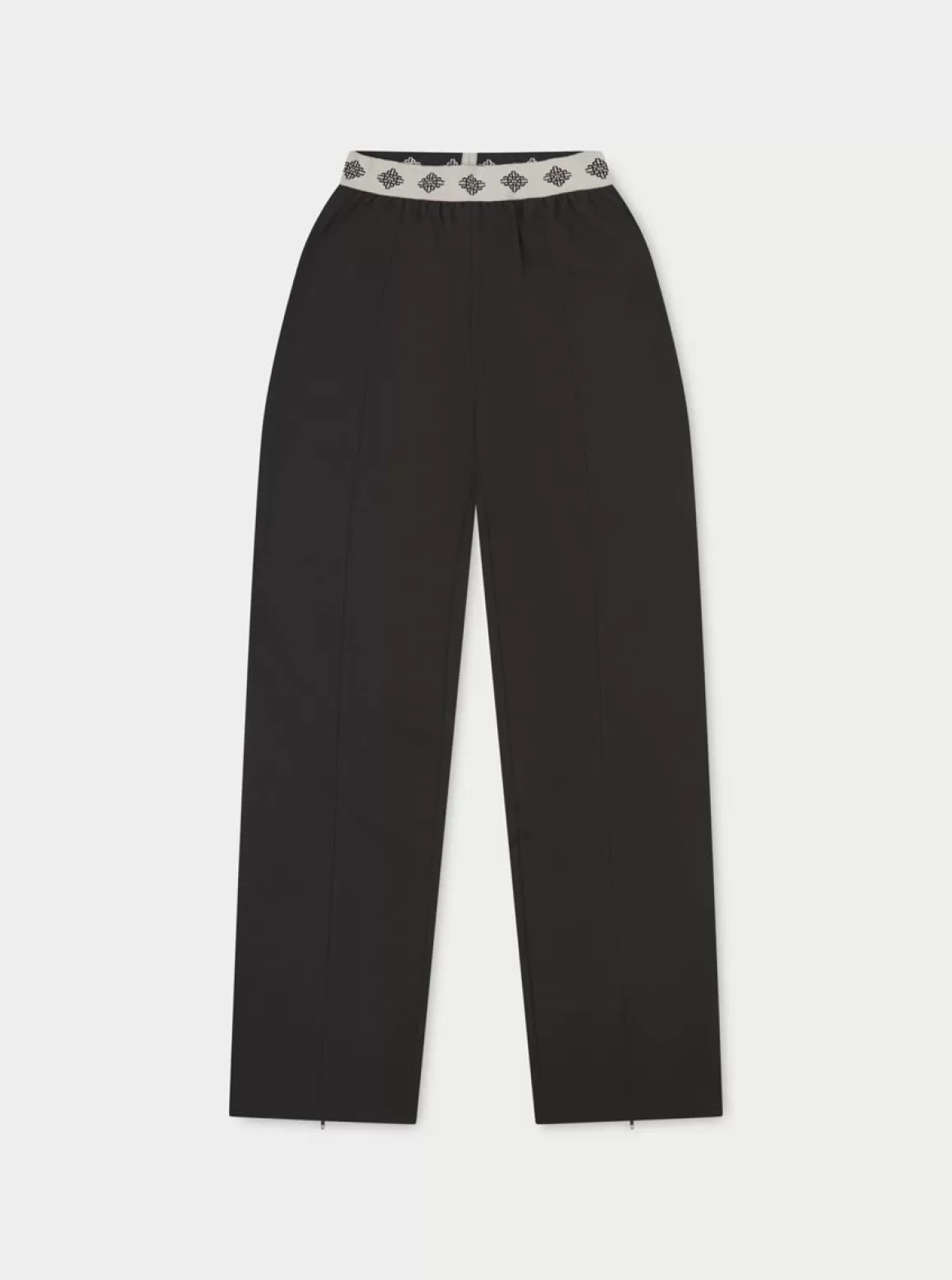 The Couture Club Bottoms>Branded Waistband Tailored Pant Black