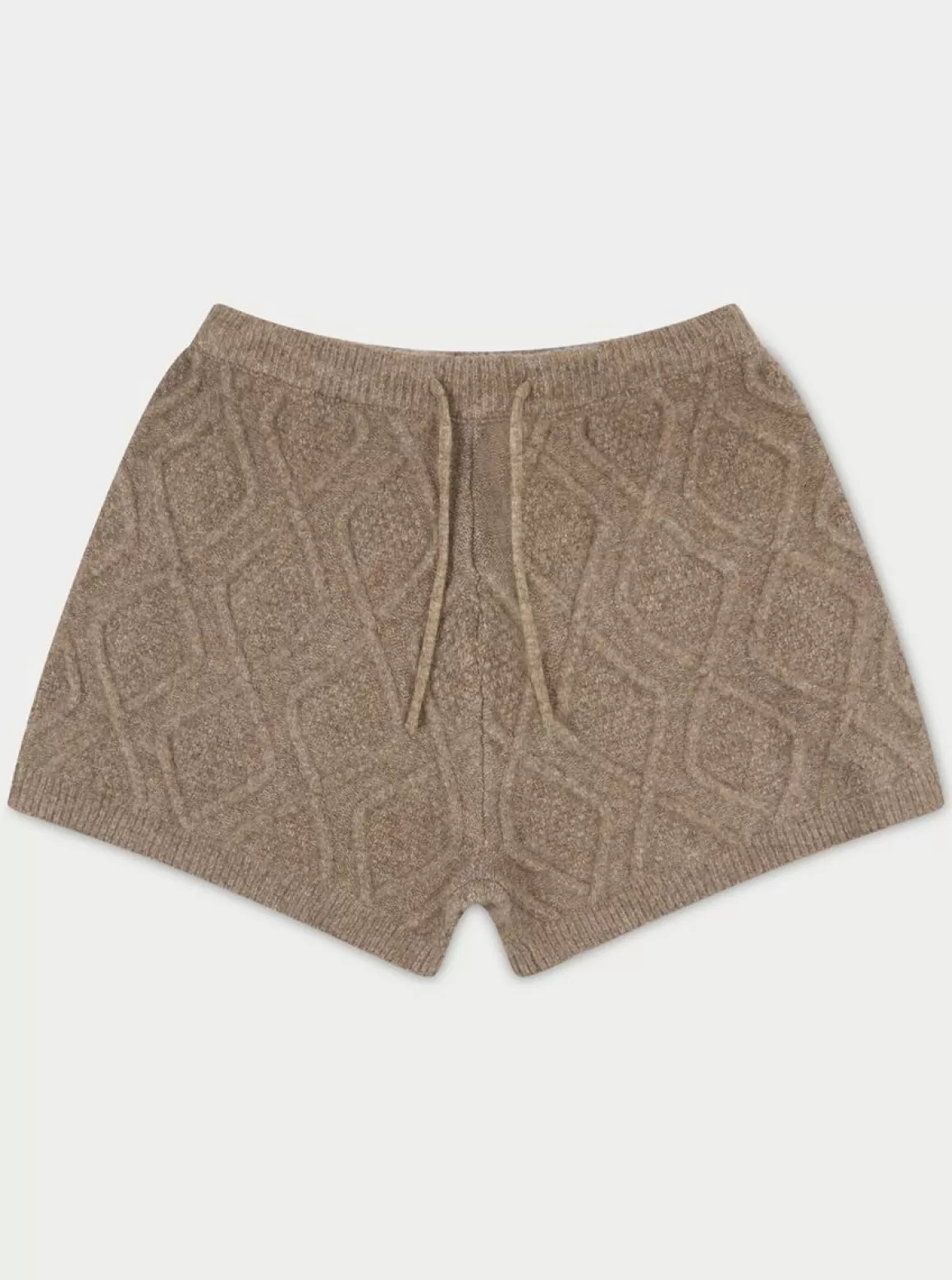 The Couture Club Shorts>Cable Knitted Shorts Brown