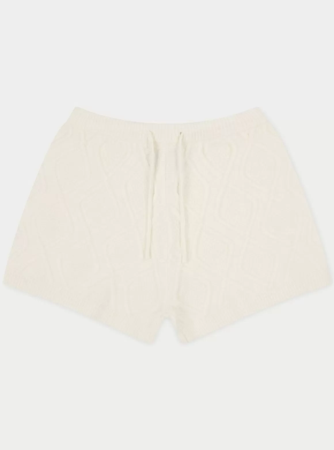 The Couture Club Co Ords & Sets>Cable Knitted Shorts Offwhite