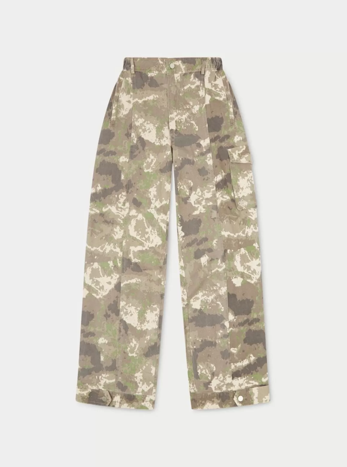 The Couture Club Cargos>Camo Print Relaxed Cargos Beige