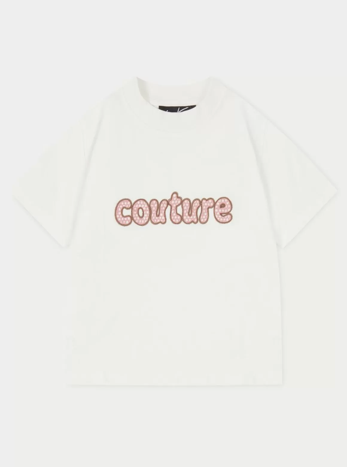 The Couture Club T-Shirts>Chain Stitch Cropped T-Shirt Offwhite