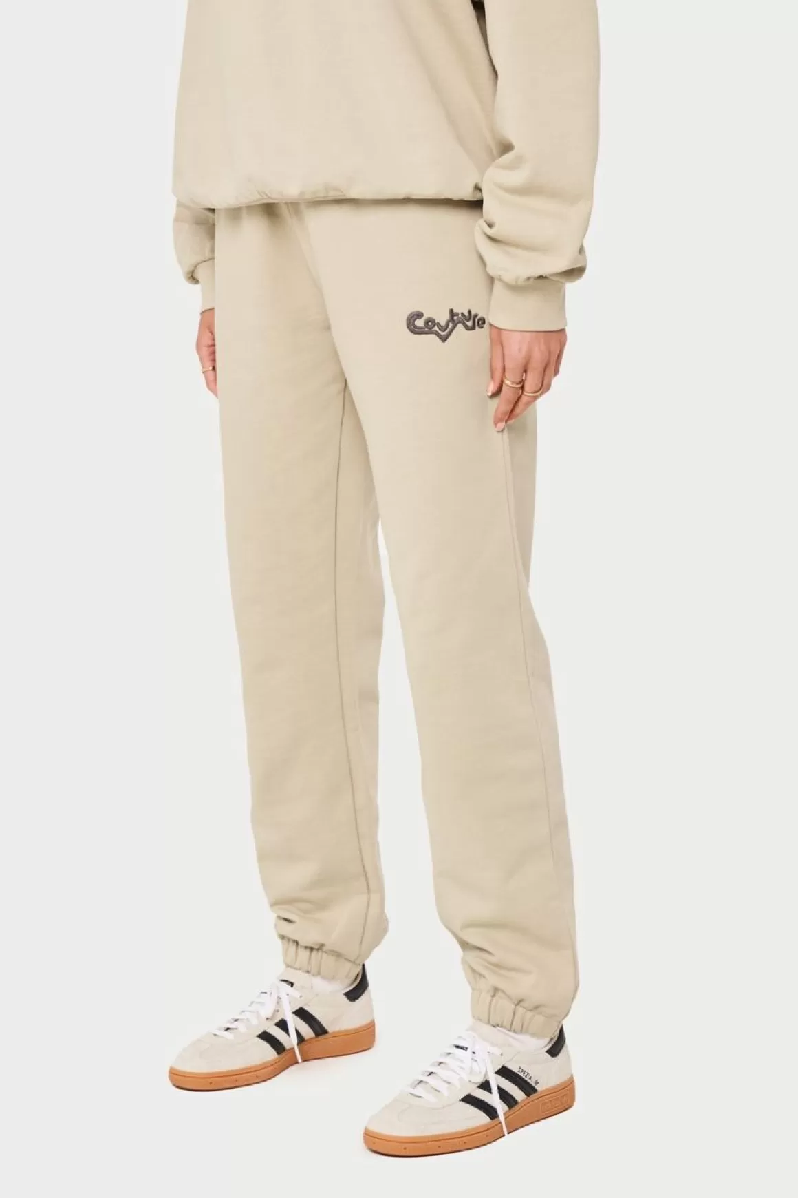 The Couture Club Joggers>Couture Abstract Joggers Beige