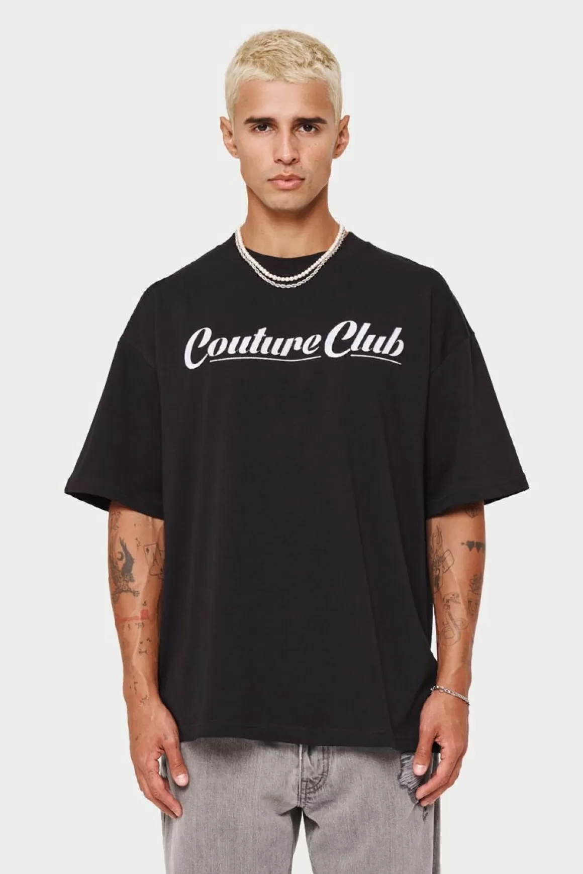 The Couture Club T-Shirts>Couture Chainstitch T-Shirt Black