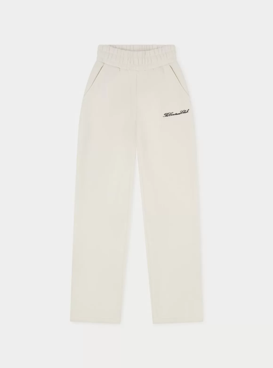 The Couture Club Tracksuits>Couture Script Straight Leg Joggers Offwhite