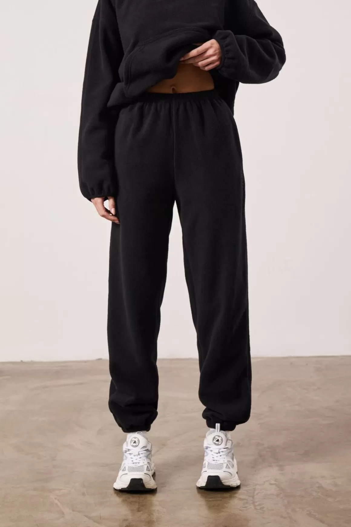 The Couture Club Joggers>Couture Teddy Fleece Joggers Black