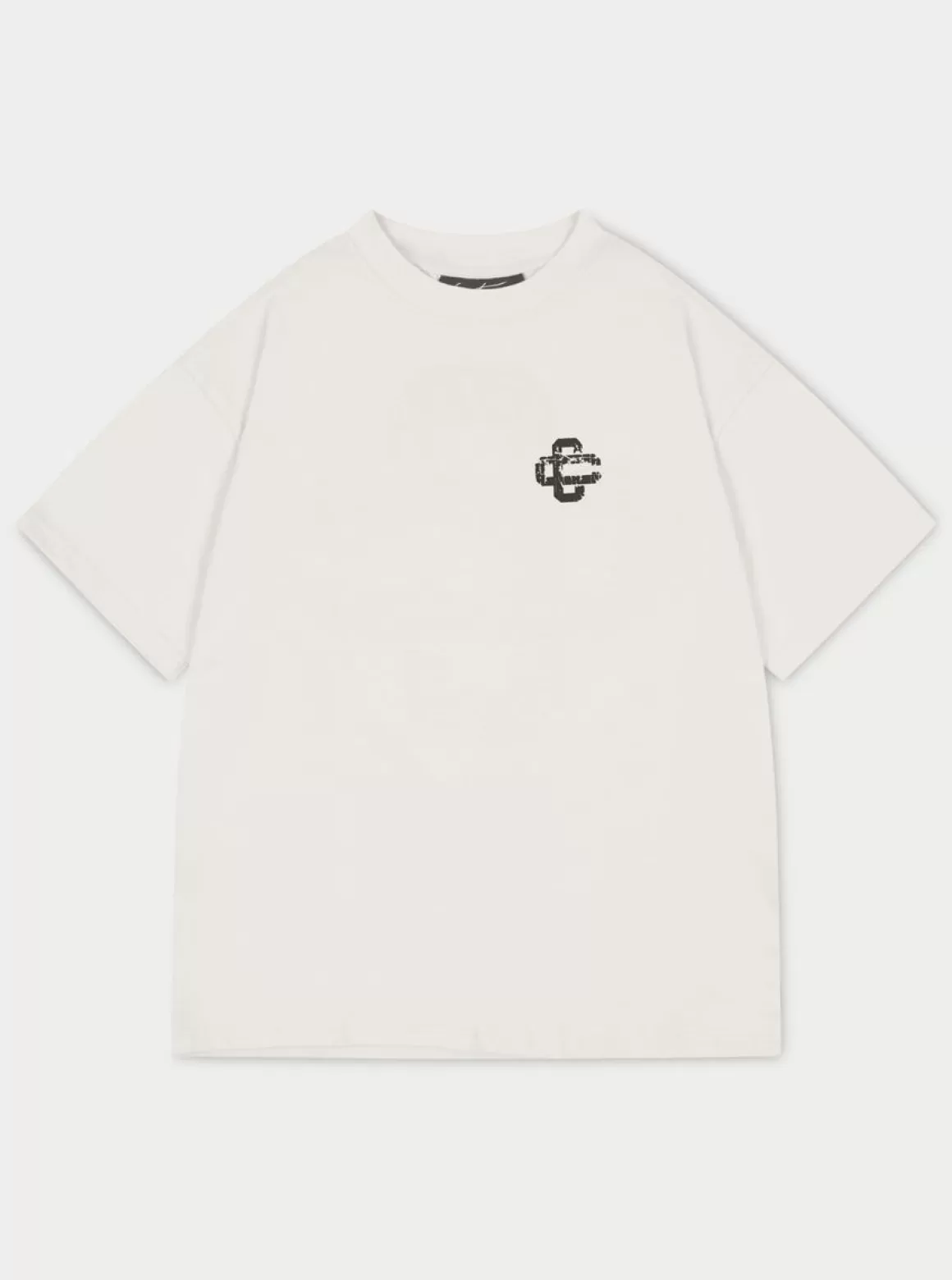 The Couture Club T-Shirts>Cracked Print Emblem Relaxed T-Shirt Offwhite