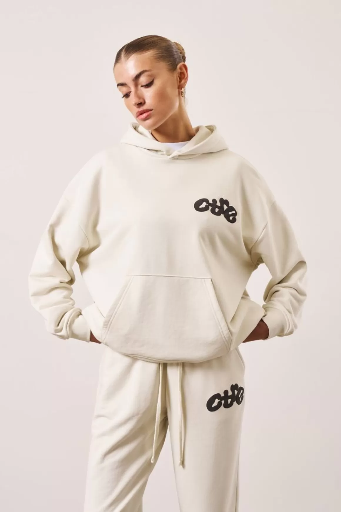 The Couture Club Tracksuits>Ctre Bubble Relaxed Hoodie Stone