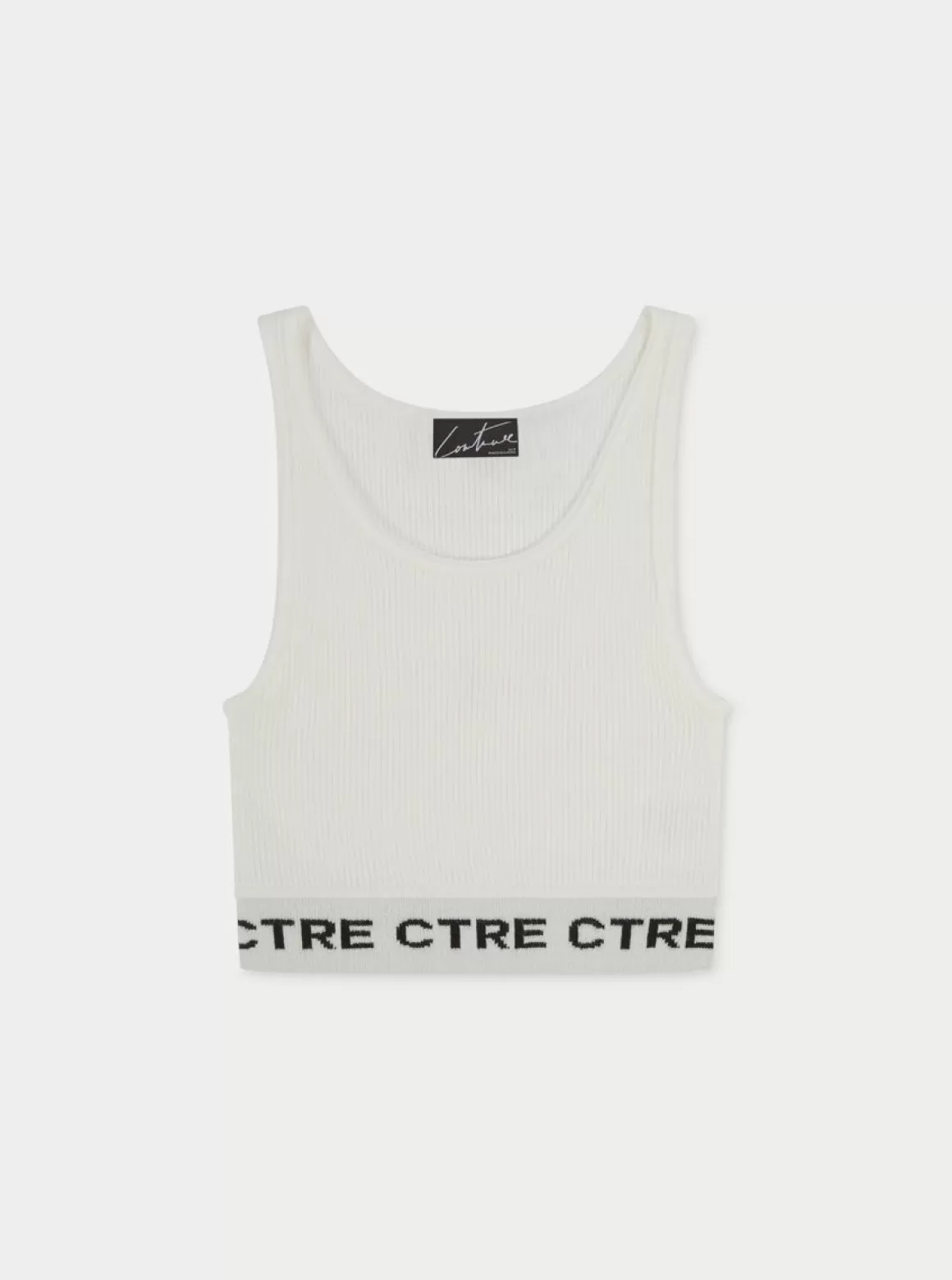 The Couture Club Tops>Ctre Knitted Vest Top Cream