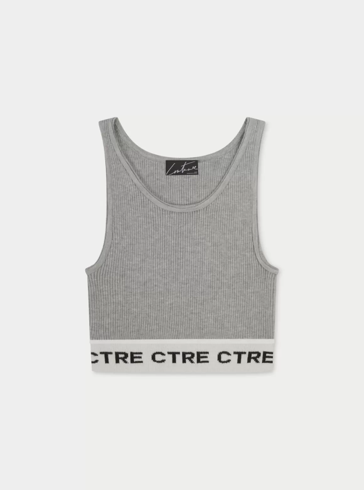 The Couture Club Tops>Ctre Knitted Vest Top Greymarl