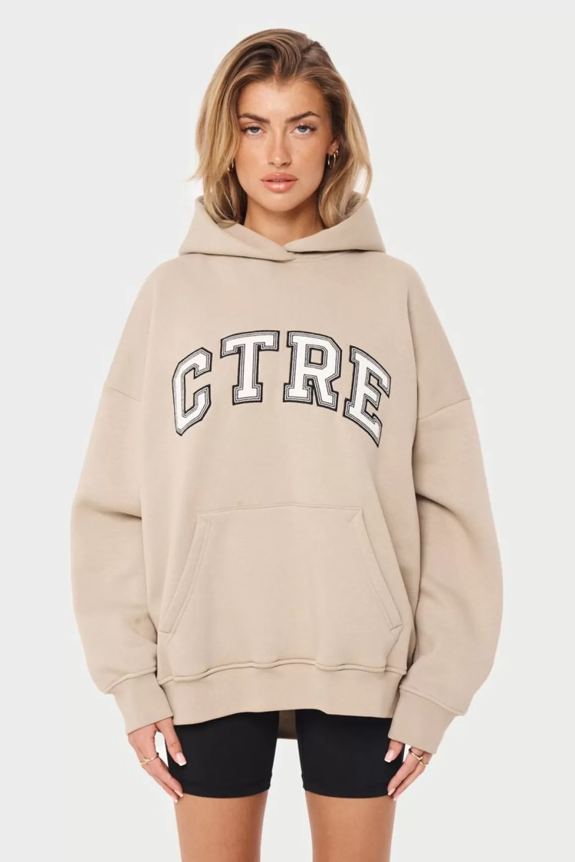 The Couture Club Hoodies>Ctre Oversized Hoodie Beige