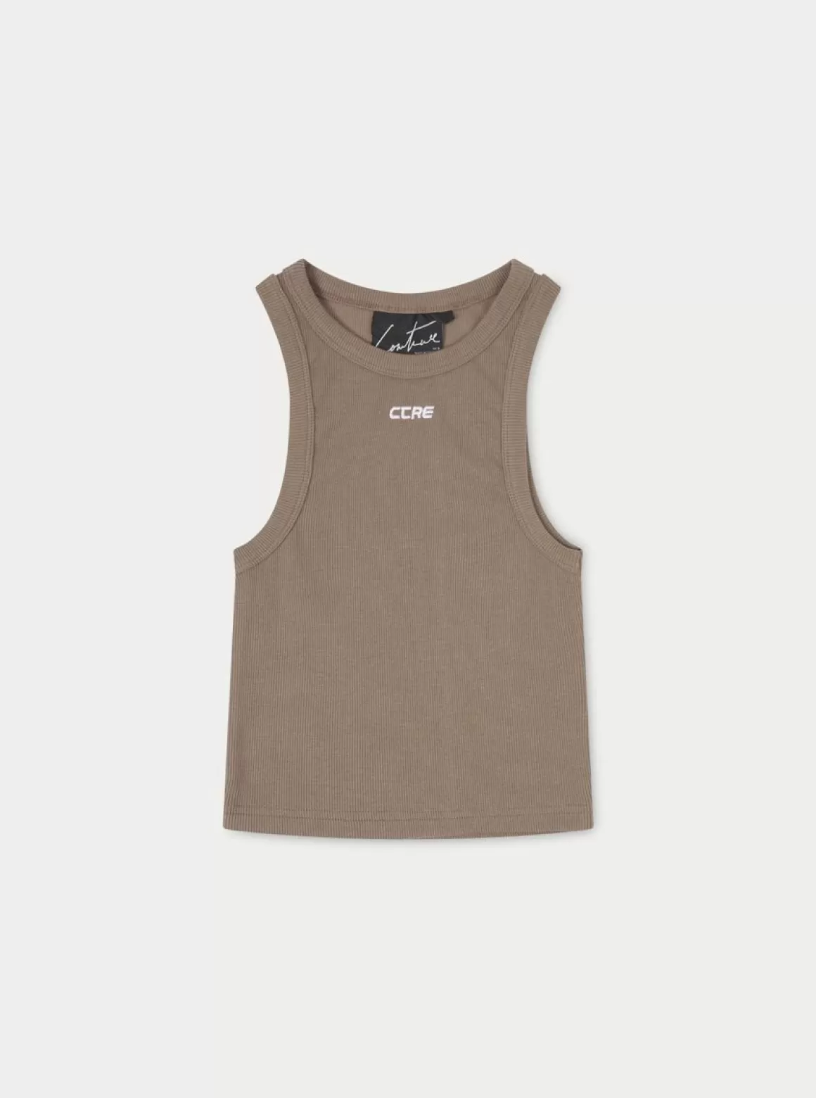 The Couture Club Tops>Ctre Rib Vest Top Brown