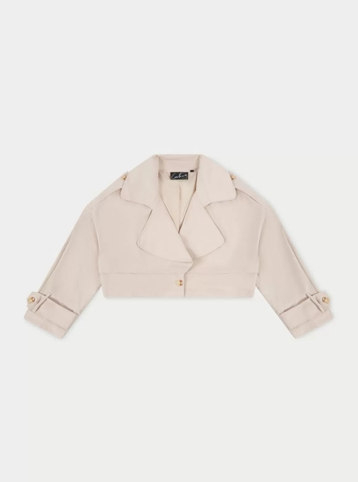 The Couture Club Coats & Jackets>Double Layer Cropped Trench Coat Beige