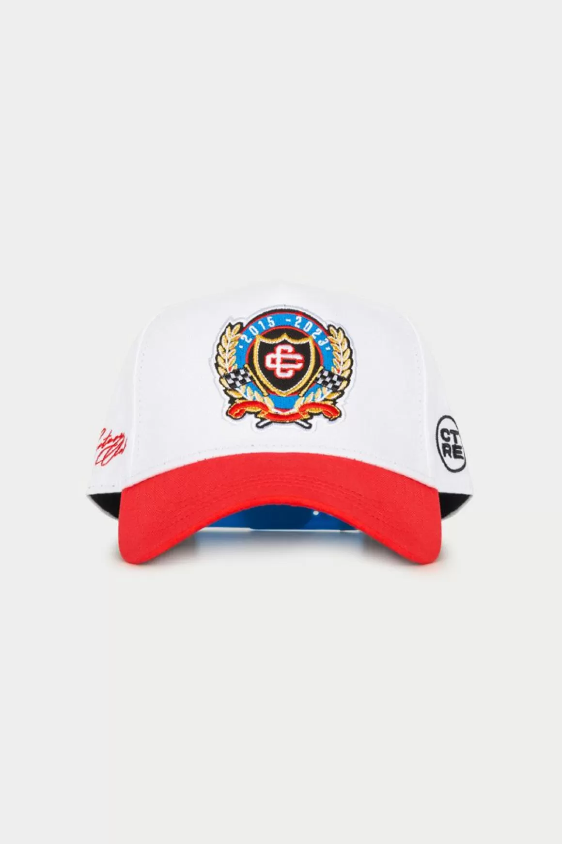 The Couture Club Caps & Hats>Emblem Anniversary Badged Cap White