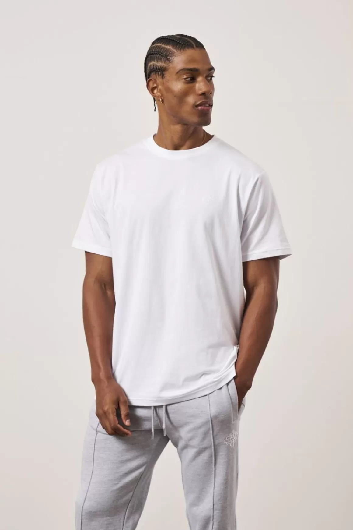 The Couture Club T-Shirts>Emblem Embroidered Slim Fit T-Shirt White