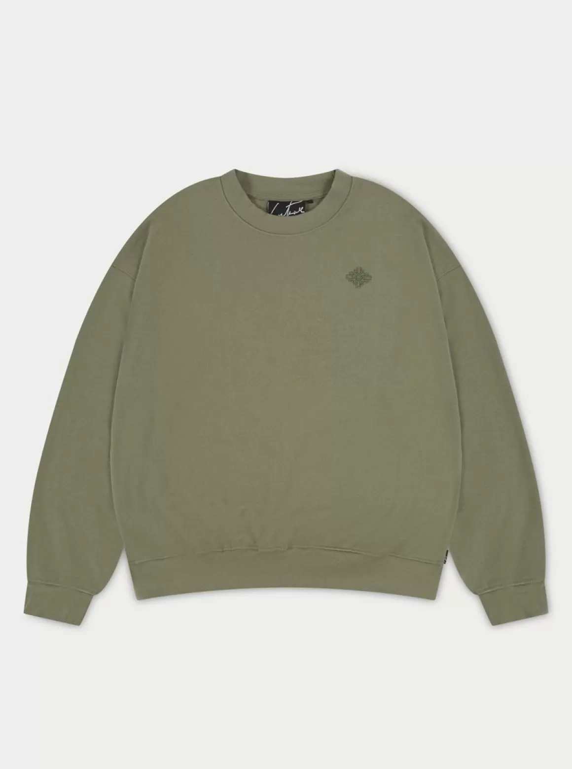 The Couture Club Sweatshirts>Emblem Oversized Sweatshirt Khaki