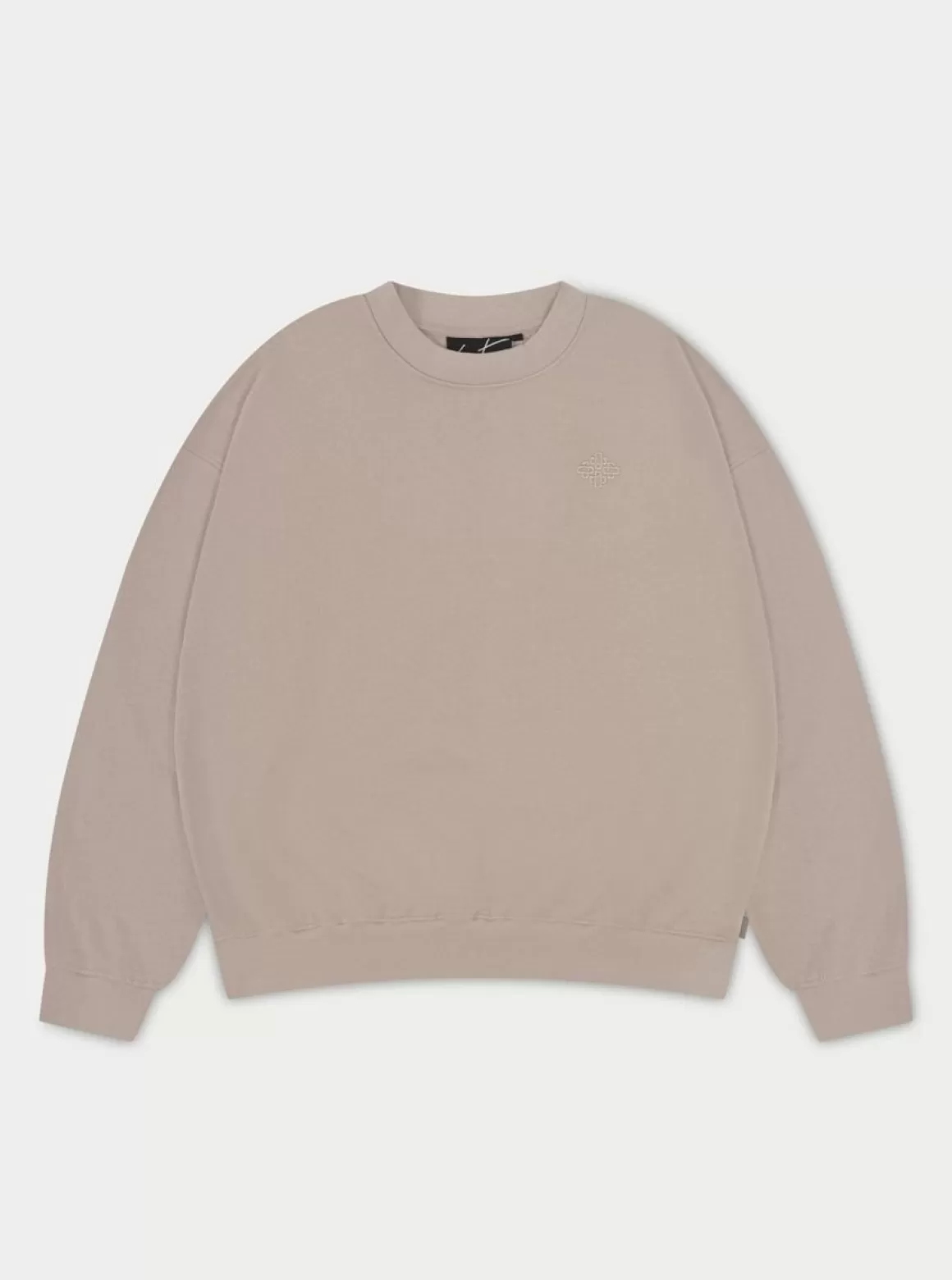 The Couture Club Sweatshirts>Emblem Oversized Sweatshirt Beige