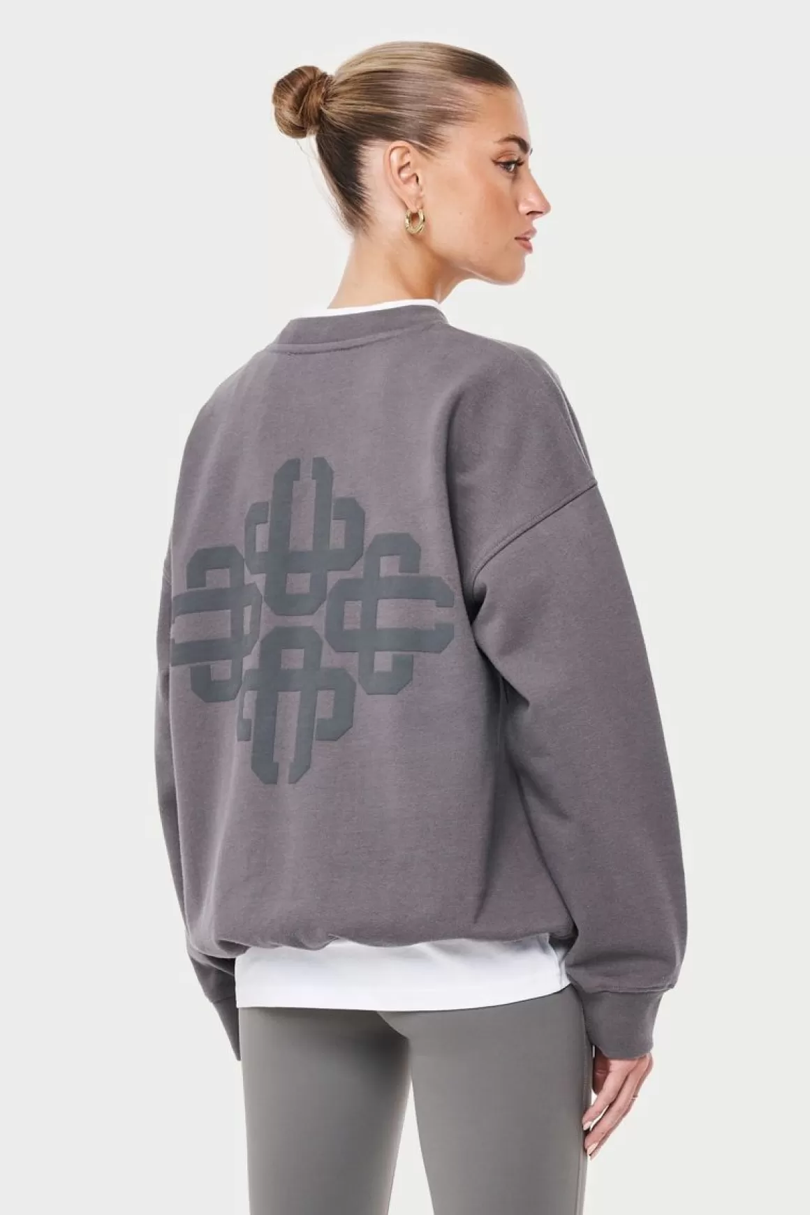 The Couture Club Co Ords & Sets>Emblem Oversized Sweatshirt Charcoal