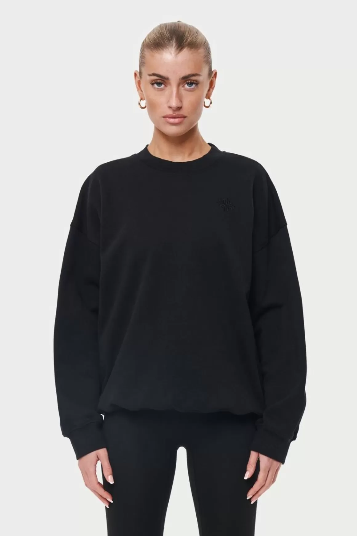 The Couture Club Co Ords & Sets>Emblem Oversized Sweatshirt Black