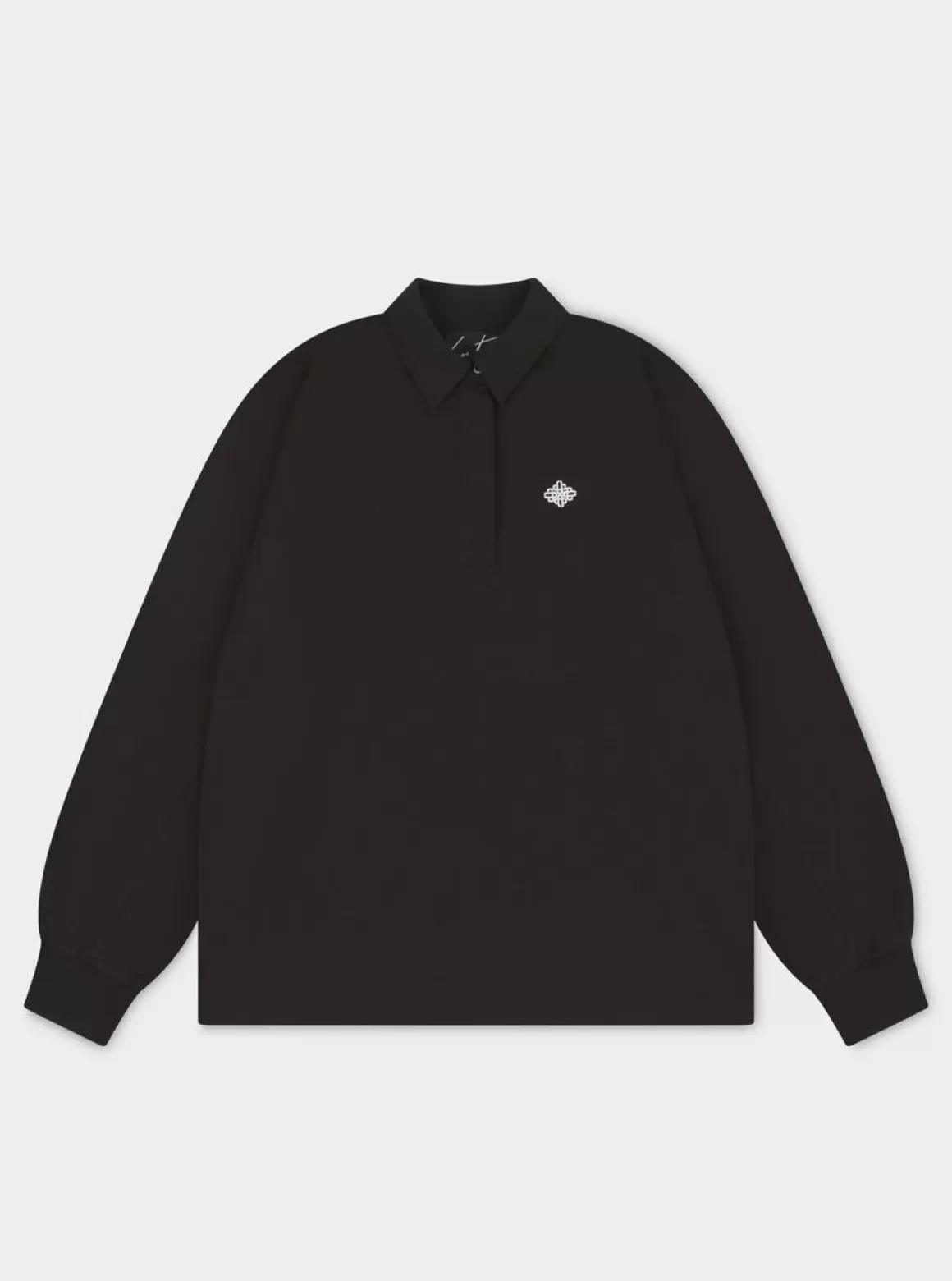 The Couture Club Tops>Emblem Polo Shirt Black