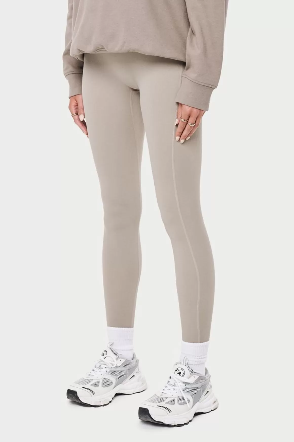 The Couture Club Leggings>Emblem Sculpting Stretch Leggings Beige