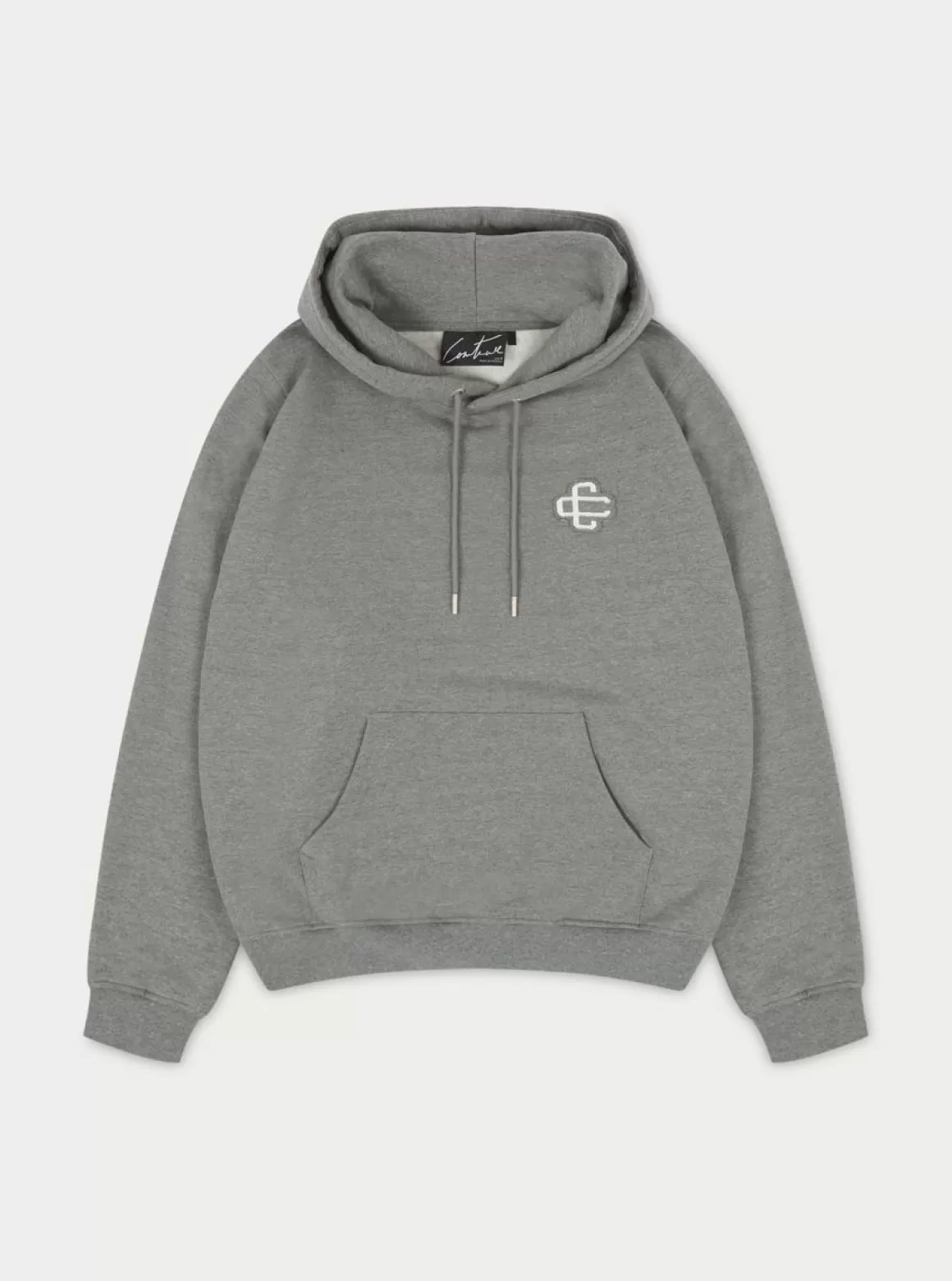 The Couture Club Tracksuits>Emblem Slim Fit Hoodie Greymarl