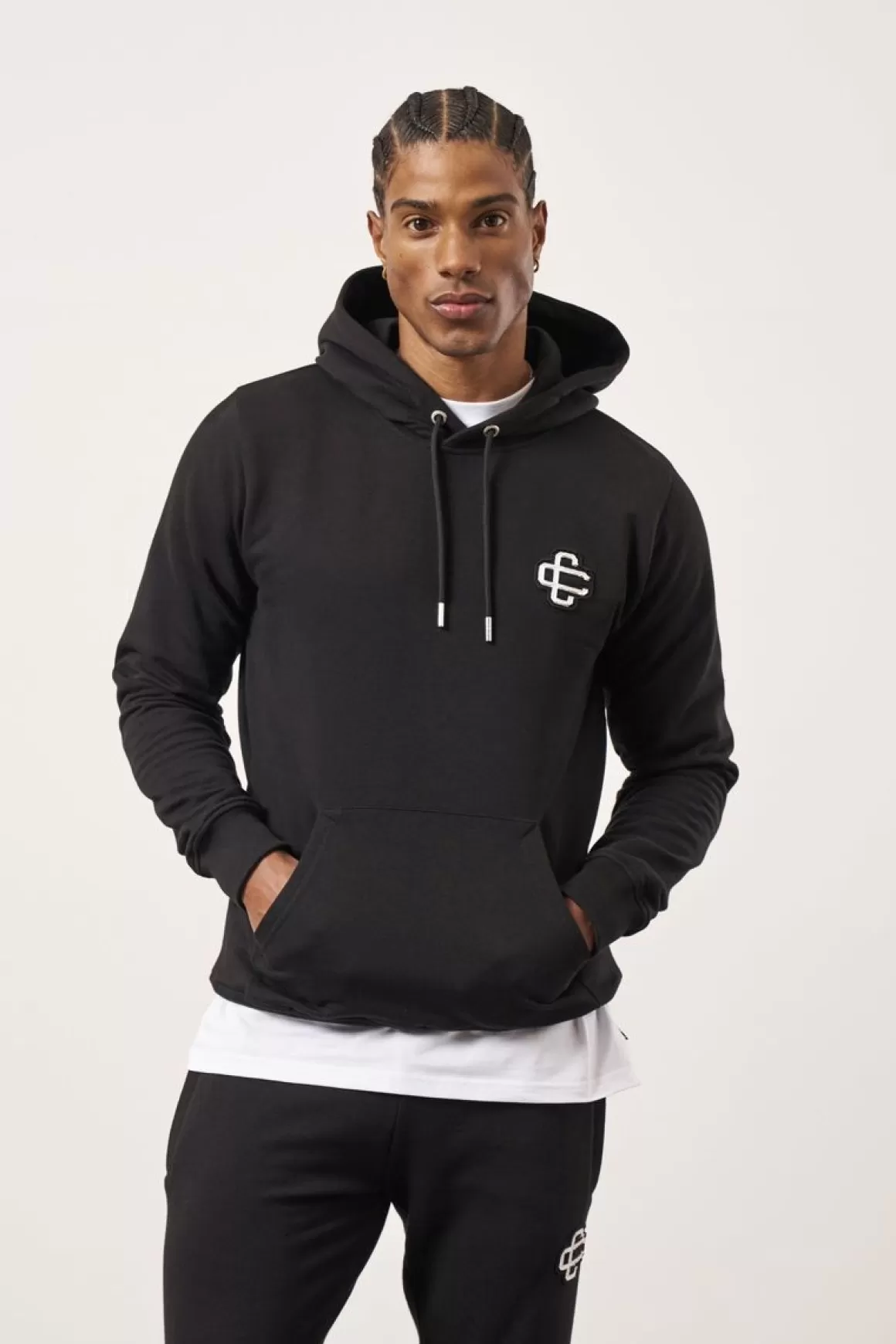 The Couture Club Tracksuits>Emblem Slim Fit Hoodie Black