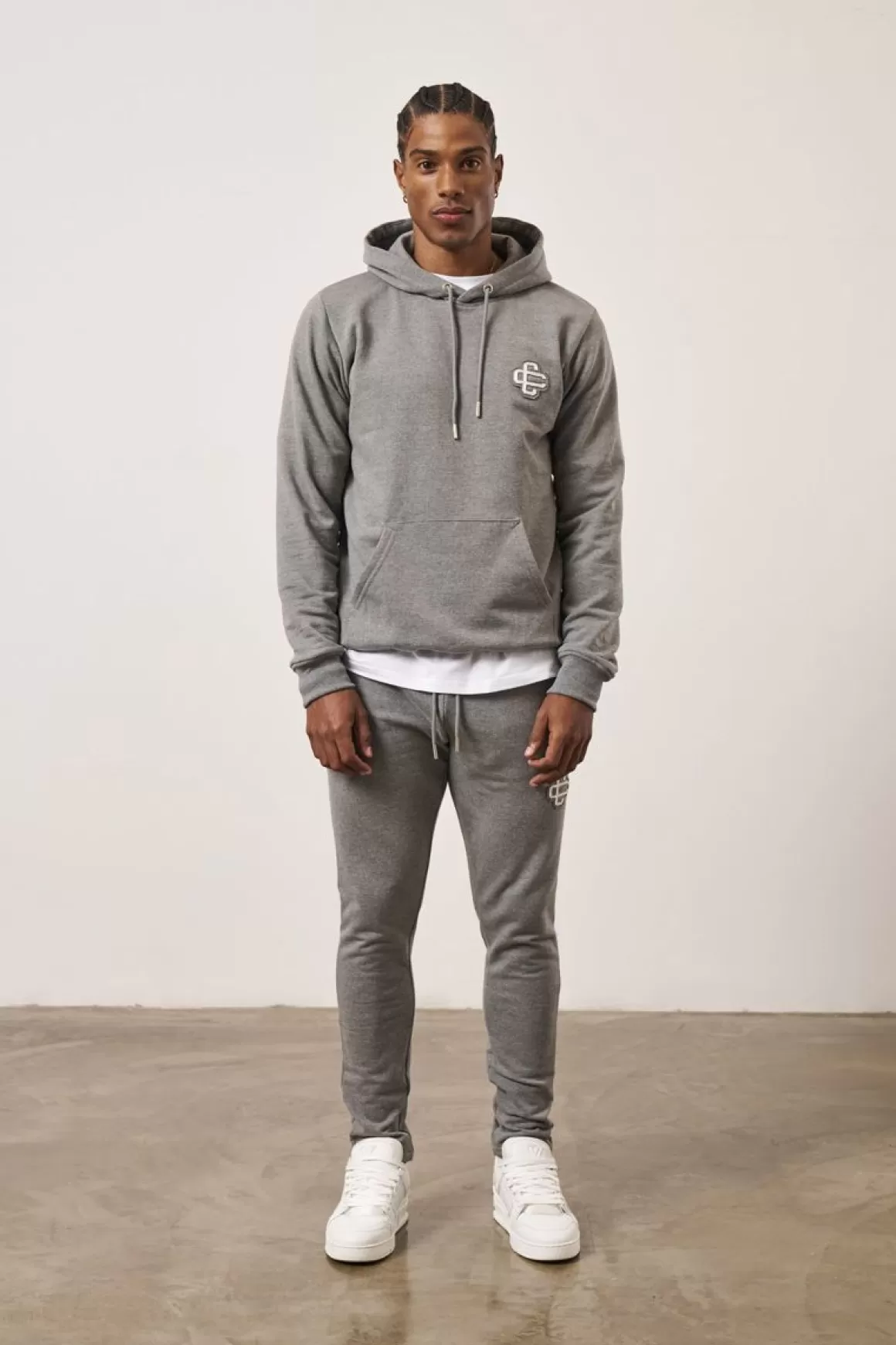 The Couture Club Bottoms>Emblem Slim Fit Jogger Greymarl