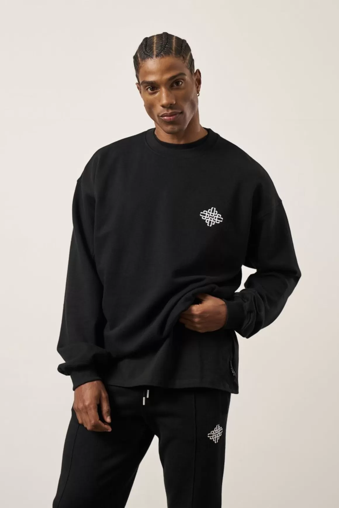 The Couture Club Tracksuits>Embroidery Emblem Sweatshirt Black