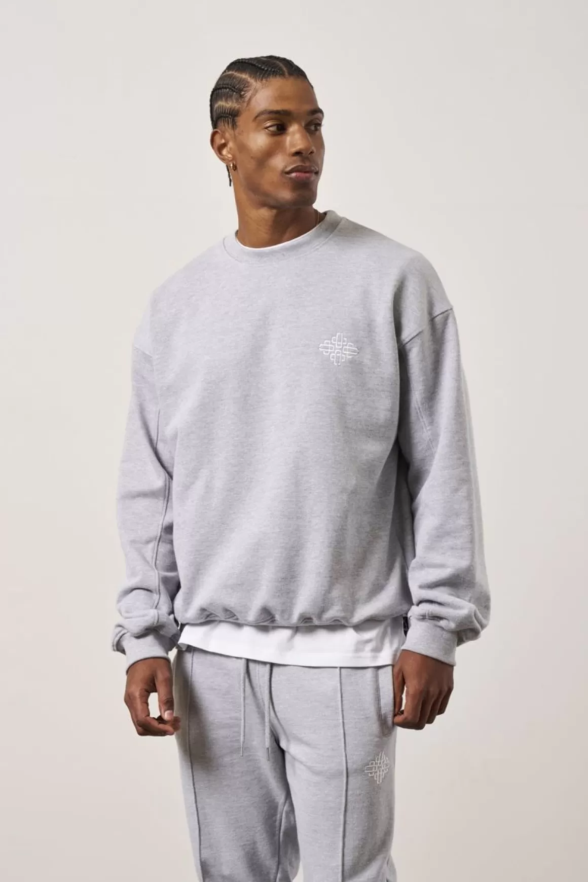 The Couture Club Tracksuits>Embroidery Emblem Sweatshirt Greymarl