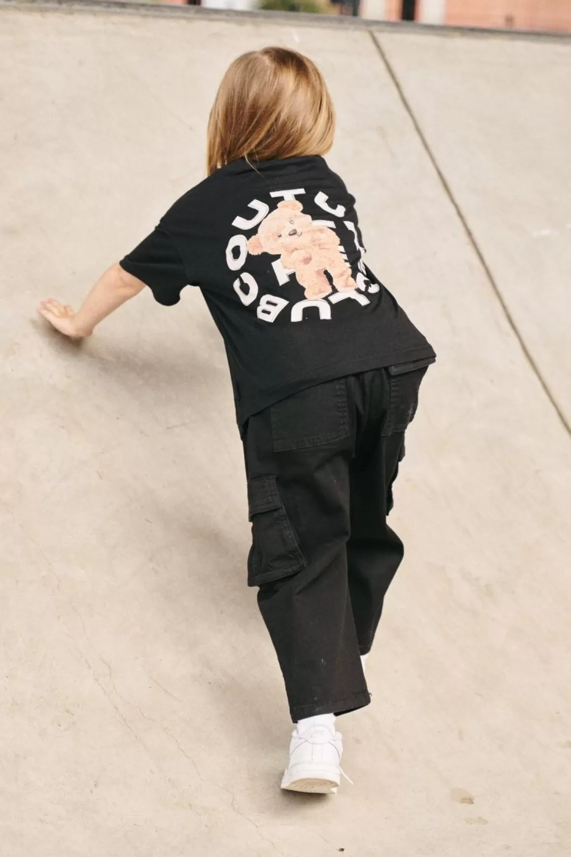 The Couture Club T-Shirts>Kids Circle Graphic Teddy T-Shirt Black