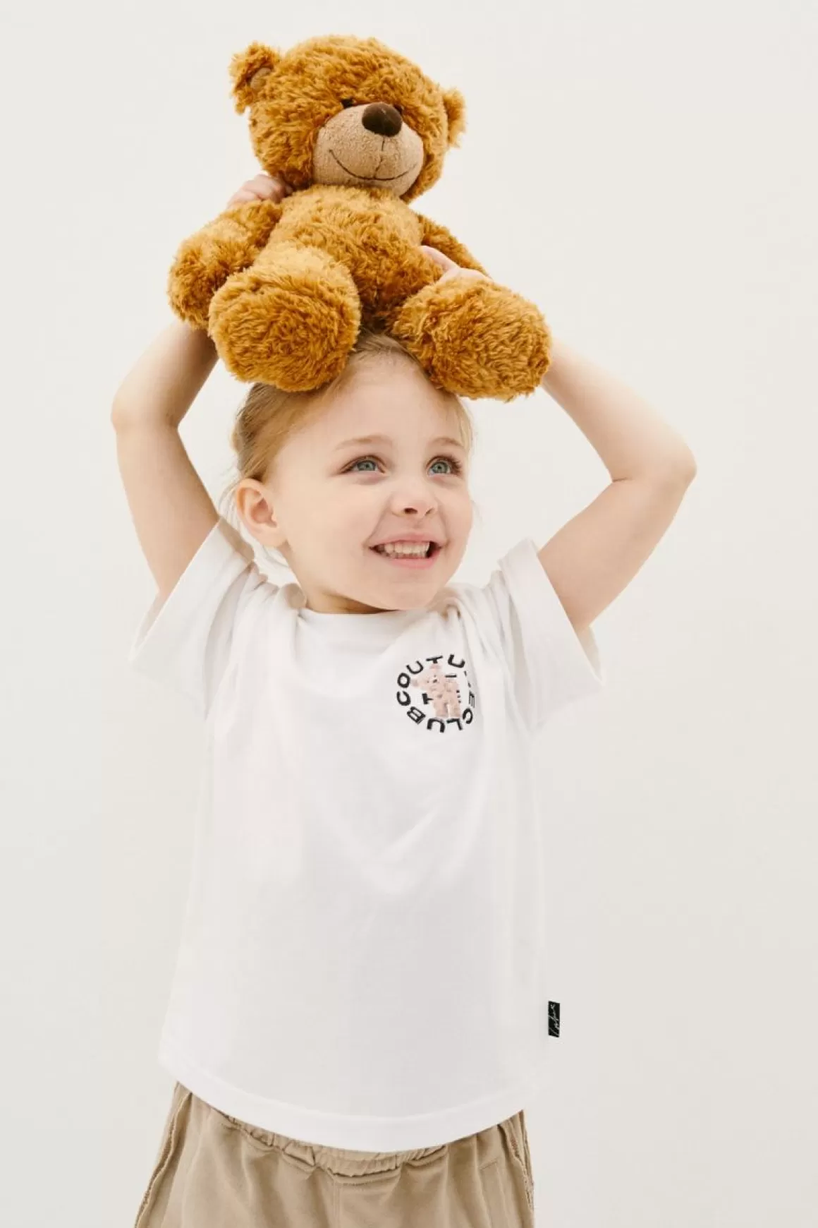 The Couture Club T-Shirts>Kids Circle Graphic Teddy T-Shirt White