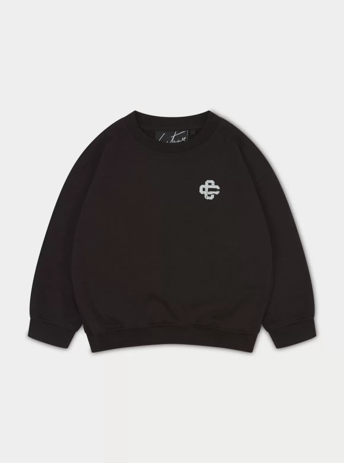 The Couture Club Hoodies>Kids Cracked Emblem Crew Sweatshirt Black