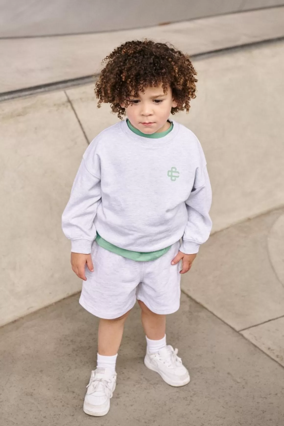 The Couture Club Tracksuits & Sets>Kids Emblem Print Sweat Greymarl