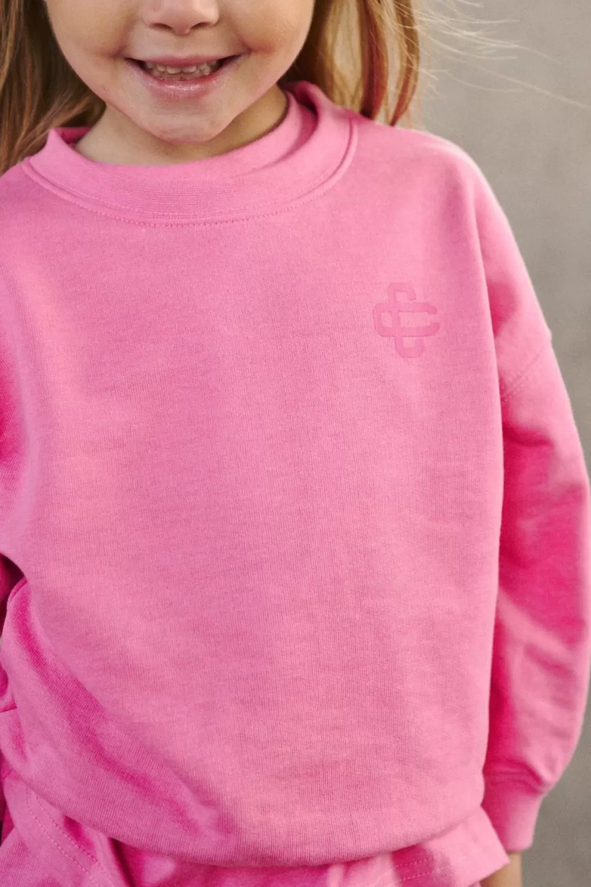 The Couture Club Tracksuits & Sets>Kids Emblem Print Sweat Pink