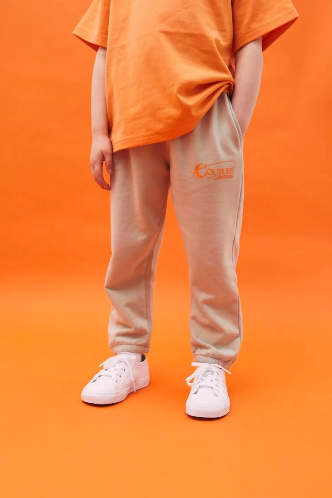 The Couture Club Tracksuits & Sets>Kids Globe Joggers Beige