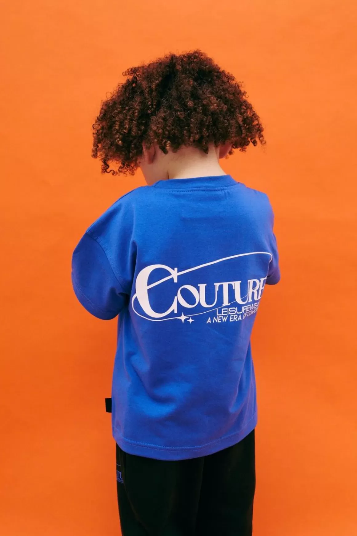 The Couture Club T-Shirts>Kids Globe Print Boxy T-Shirt Blue