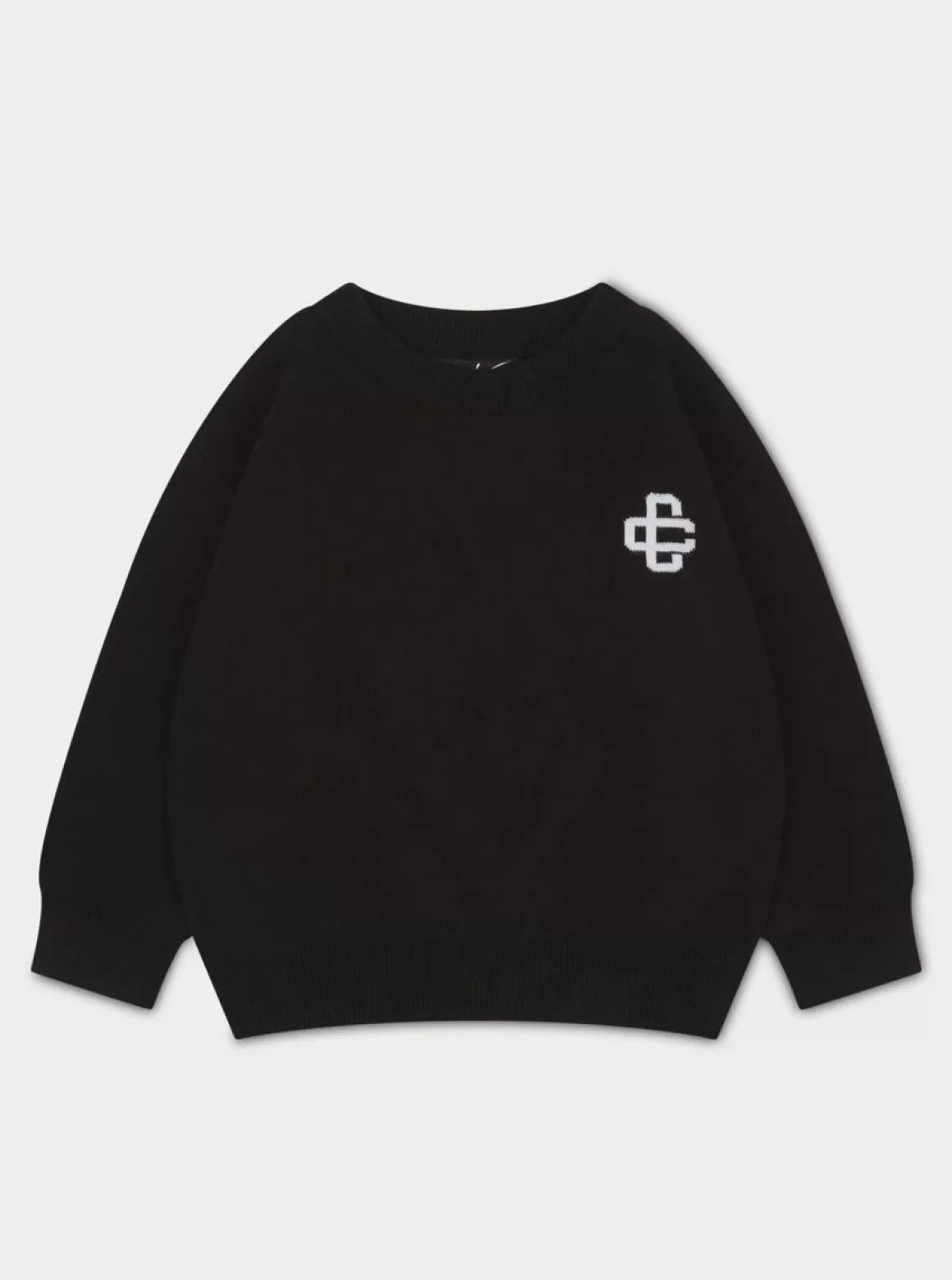 The Couture Club Tracksuits & Sets>Kids Knitted Emblem Crew Black