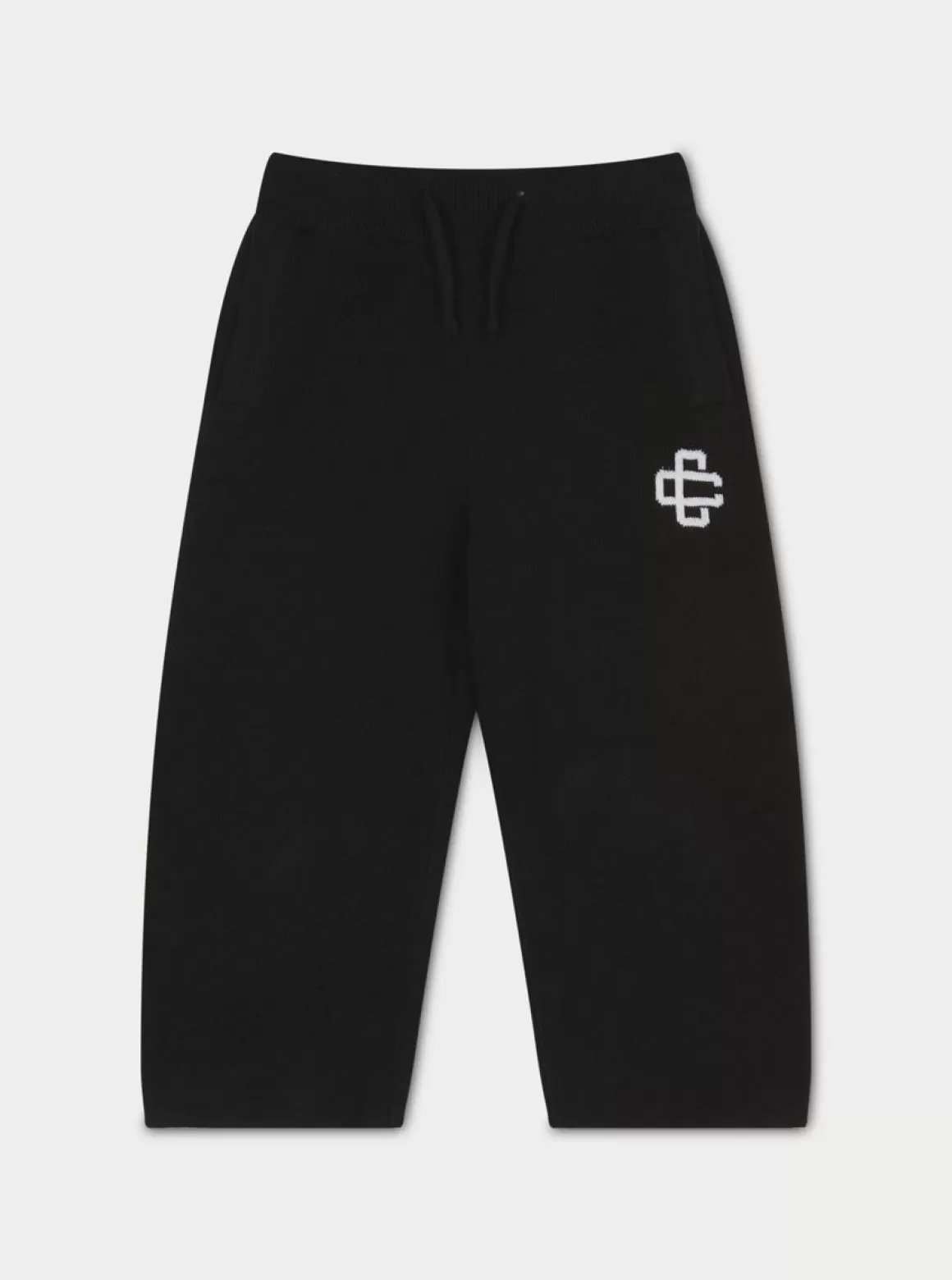 The Couture Club Tracksuits & Sets>Kids Knitted Emblem Jogger Black