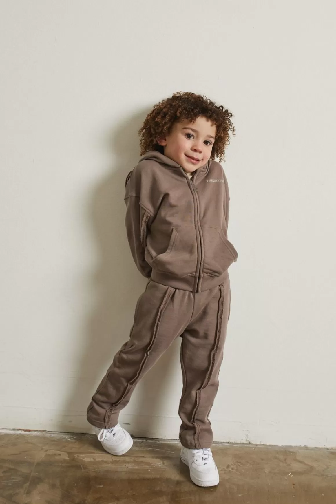 The Couture Club Tracksuits & Sets>Kids Raw Seam Members Only Hoodie Brown