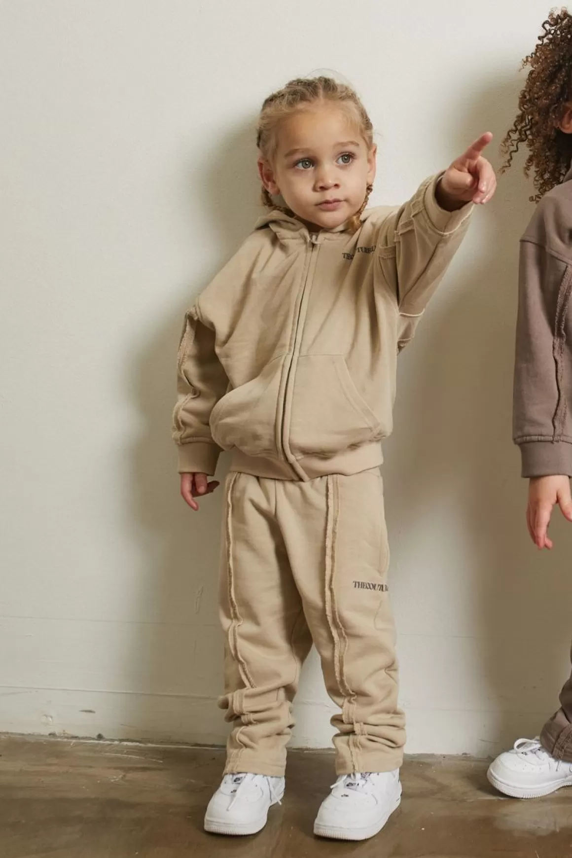 The Couture Club Tracksuits & Sets>Kids Raw Seam Members Only Hoodie Beige