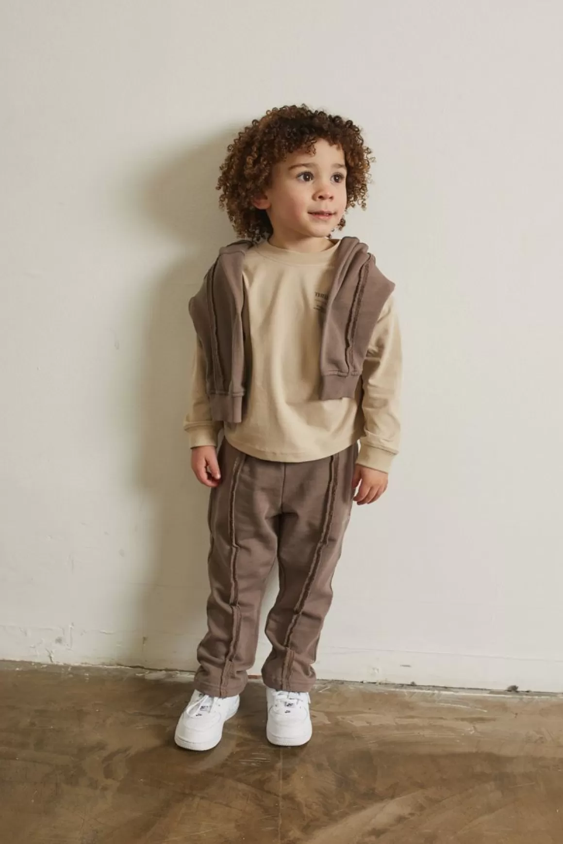 The Couture Club Tracksuits & Sets>Kids Raw Seam Members Only Joggers Brown