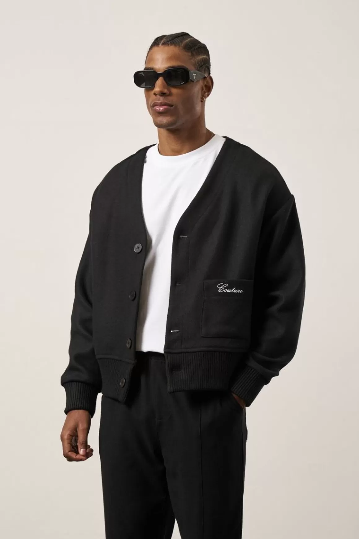 The Couture Club Coats & Jackets>Lightweight Cardigan Jacket Black