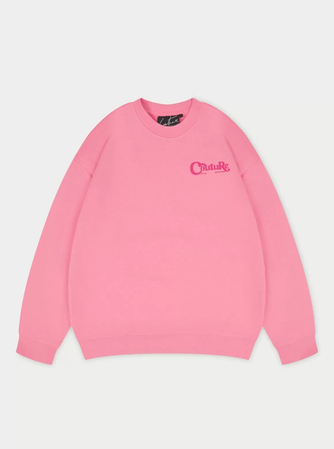 The Couture Club Sweatshirts>Mixed Font Couture Logo Crew Pink