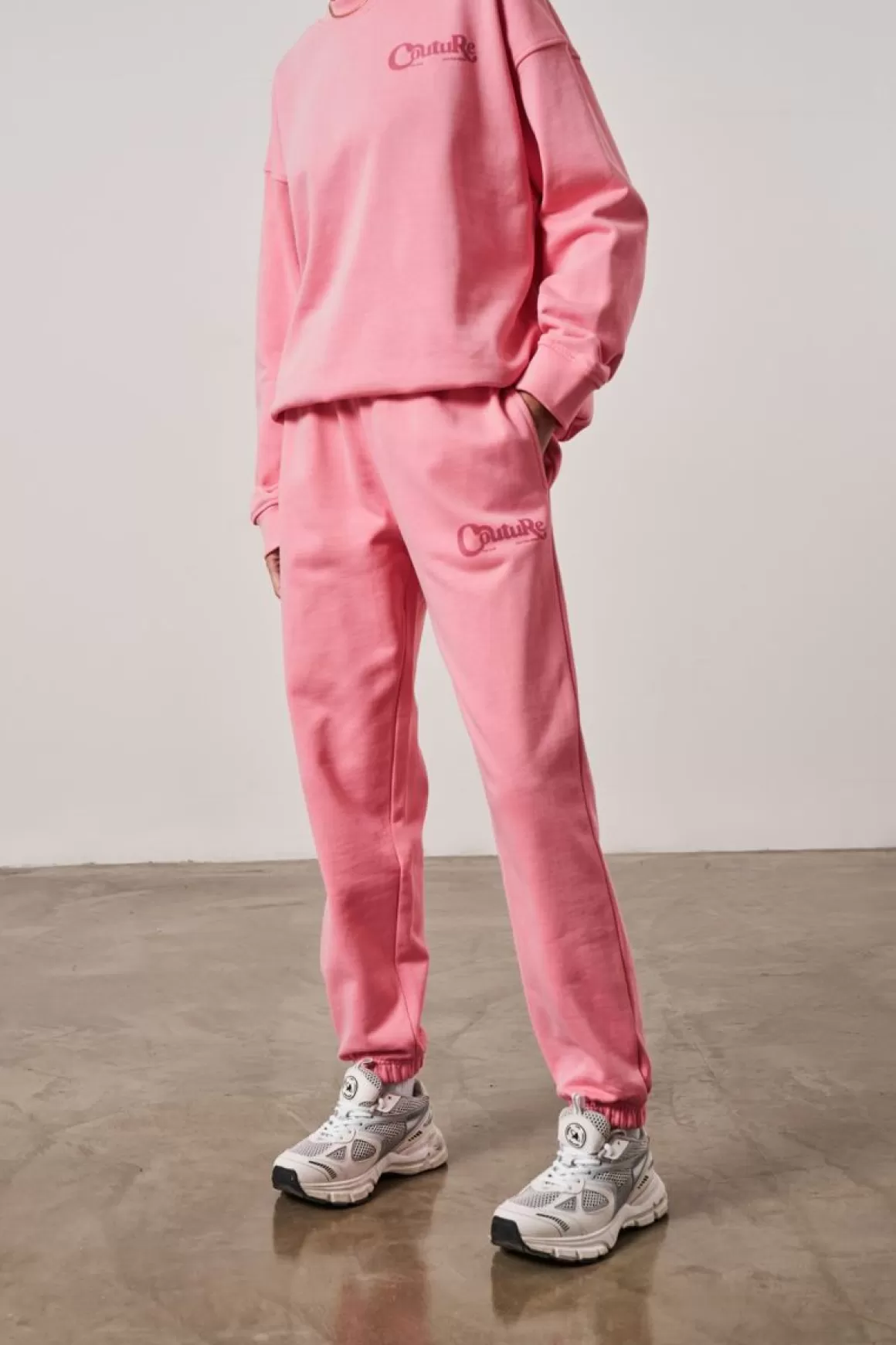 The Couture Club Tracksuits>Mixed Font Couture Logo Joggers Pink