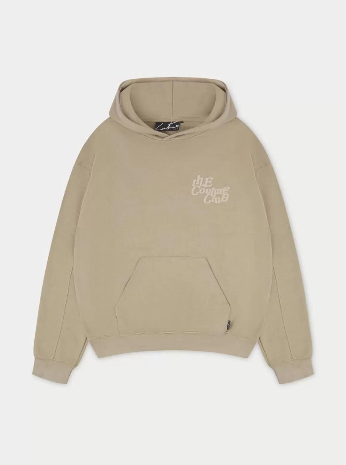 The Couture Club Hoodies>Multi Font Members Only Tonal Hoodie Beige