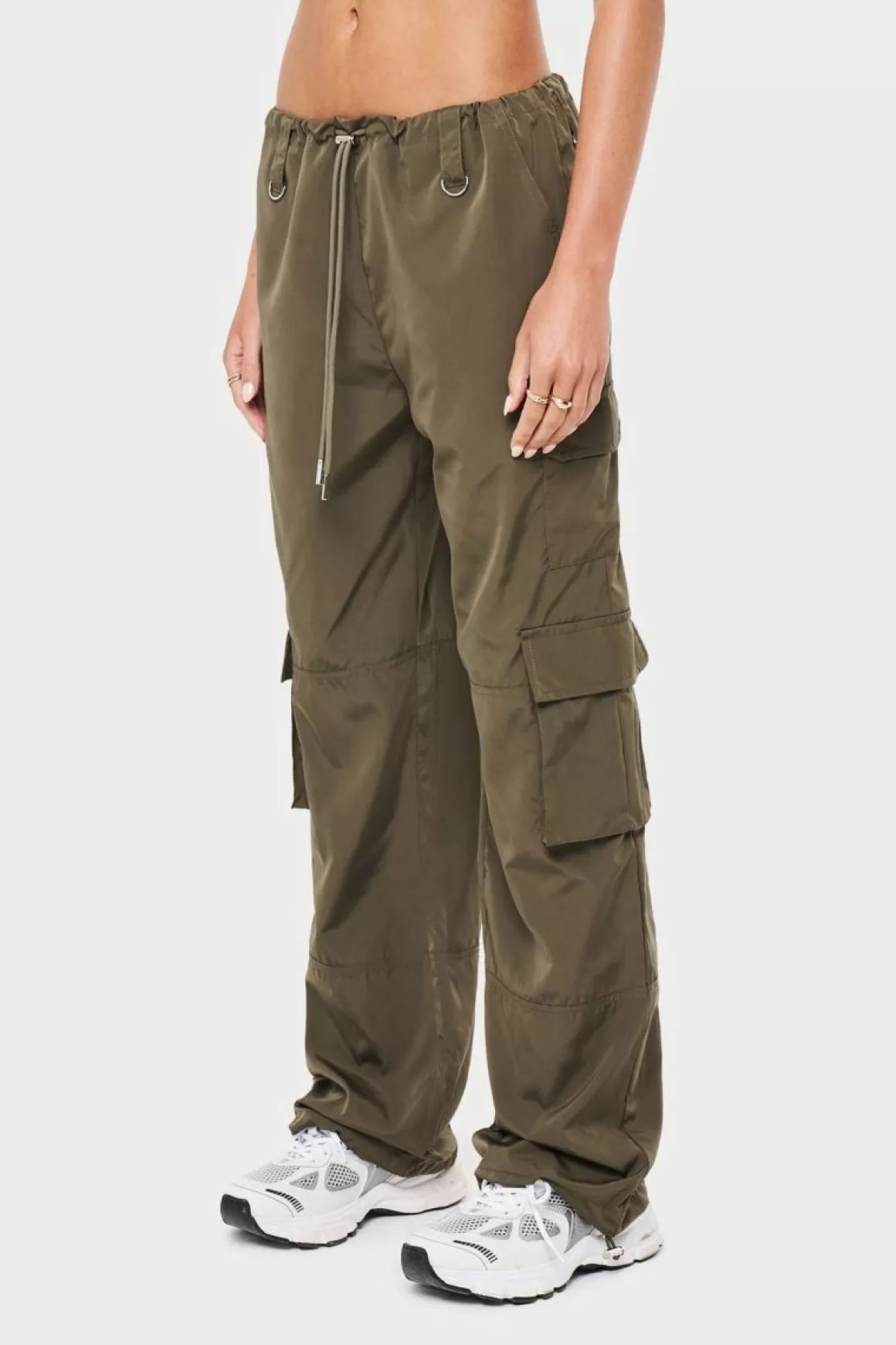 The Couture Club Cargos>Multi Pocket Oversized Cargos Khaki