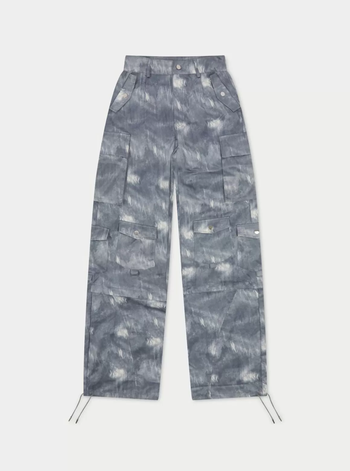 The Couture Club Bottoms>Oversized Tie Hem Cargo Pants Grey