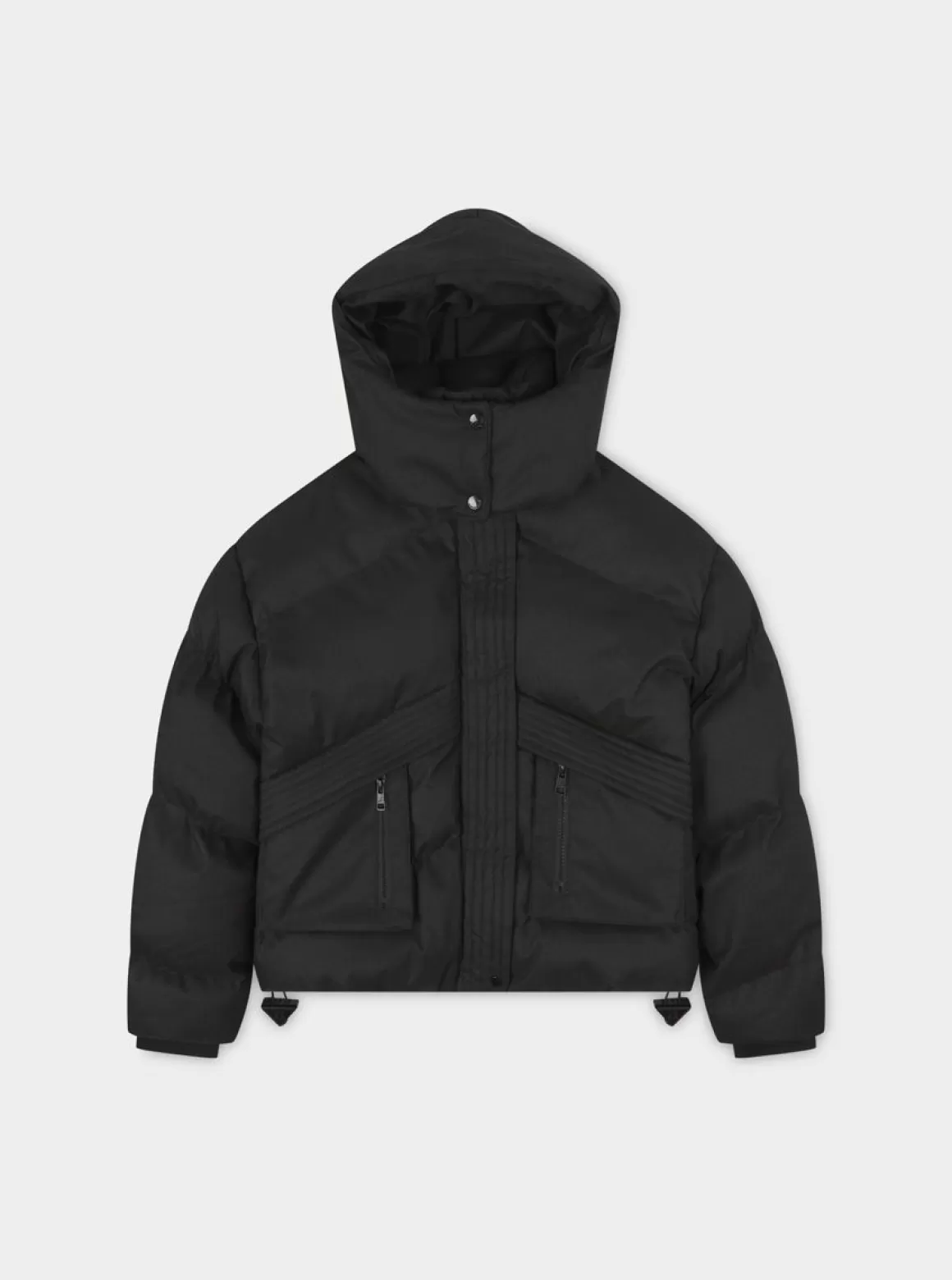 The Couture Club Coats & Jackets>Oversized Tie Hem Puffer Jacket Black