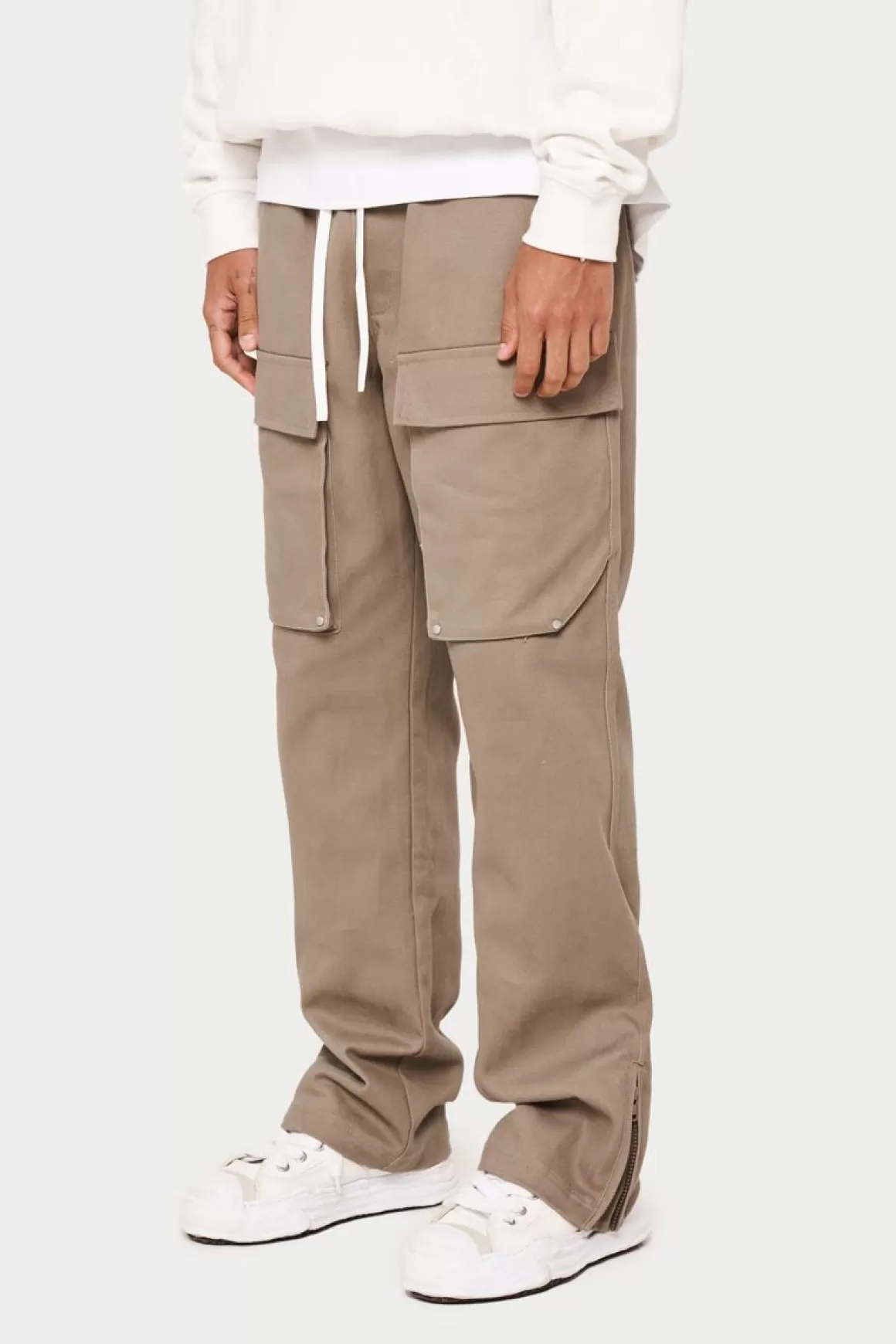 The Couture Club Cargo Pants>Peached Twill Straight Cargos Beige